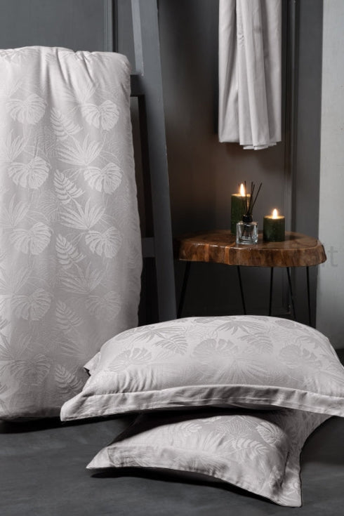 Exclusive žakardinio satino "Jacquard Collection" patalynės komplektas, šviesiai pilkos spalvos